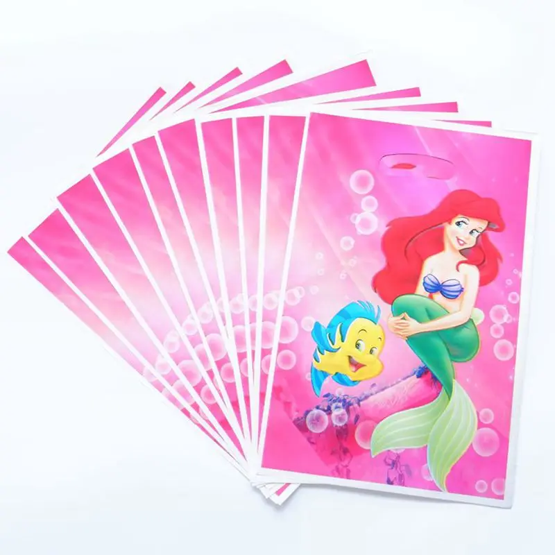 Mermaid 20 шт. подарочные сумки с героями мультфильмов, супергероями, человеком-пауком, Микки Маусом, для детей, для дня рождения, вечеринки, для детей, конфет, десерта, свадебного украшения, сумка - Цвет: Mermaid