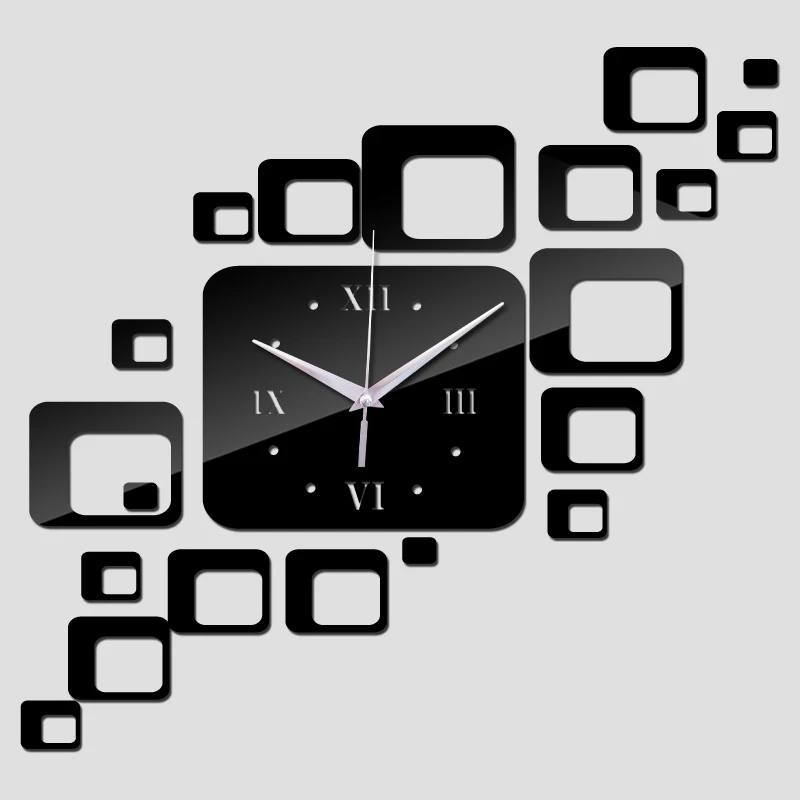 

2018 Fashion Wall Clock Big Size DIY Acrylic Mirror Wall Clocks Sticker Modern Home Decor Quartz Mechanism Clock Needles