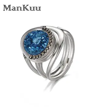 

ManKuu Unique Design Sapphire Bridal Rings 925 Sterling Silver Wedding Engagement Ring For Women Sailor Moon Birthday Gift Women