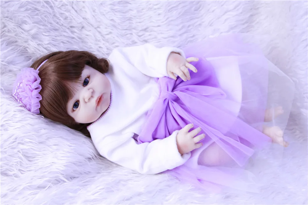 DollMai Reborn куклы 23 "полный Силиконовый reborn Детские куклы Детский подарок BJD princes кукла bebe куклы com corpo de silicone menina