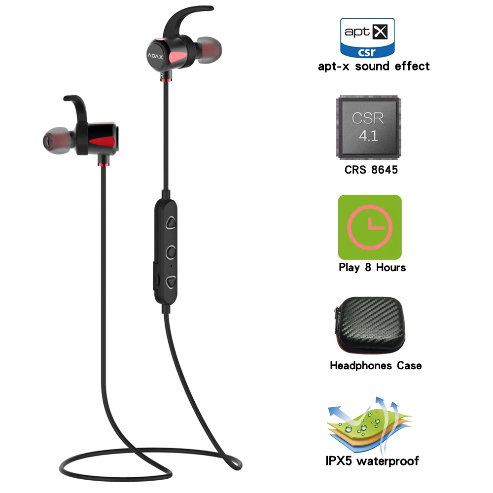 ADAX Магнитная best в ухо Bluetooth наушники Беспроводной с микрофоном Спорт стерео