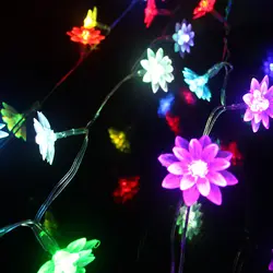 НОВЫЙ 2,5 м 20 цветы лотоса гирлянды светодиодные свет Рождество год Праздничная Свадебная вечеринка дома Luminaria украшения лампы