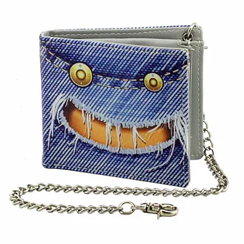 

New Student Boys Man Casual Practical Wallet Coins Purse with Chain gift