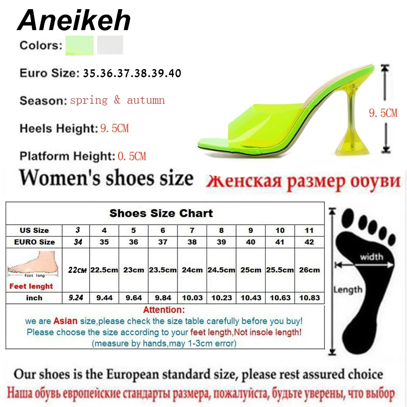 Женские прозрачные шлепанцы Aneikeh серебристые флуоресцентные желтые с открытым