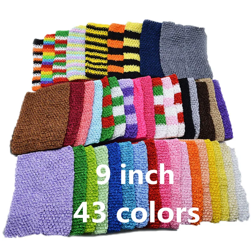 

43 Colors 9inch 23cmx20cm Crochet Headbands DIY Kids Girls Warmer Tube Tops Wrapped Chest Sewing Accessories Girls Headwrap 7B