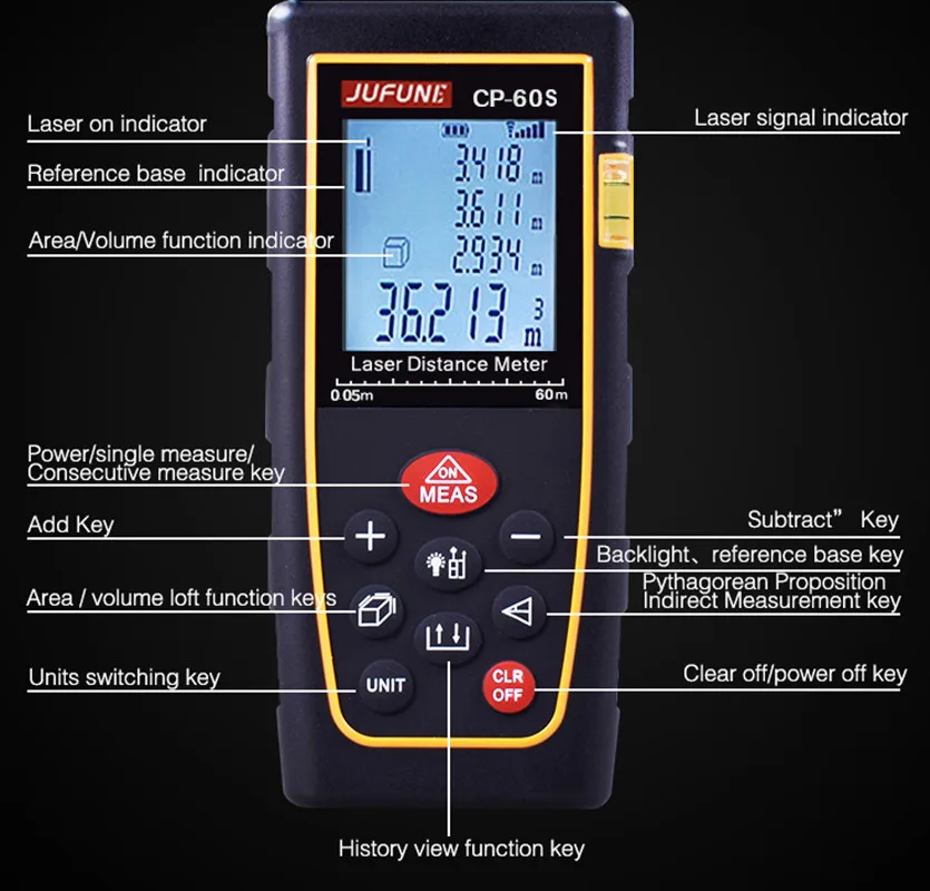Лазерный дальномер JUFUNE, 40 м, 60 м, 80 м, 100 м, 120 м, дальномер, trena, лазерный дальномер, устройство для измерения, линейка, инструмент для тестирования