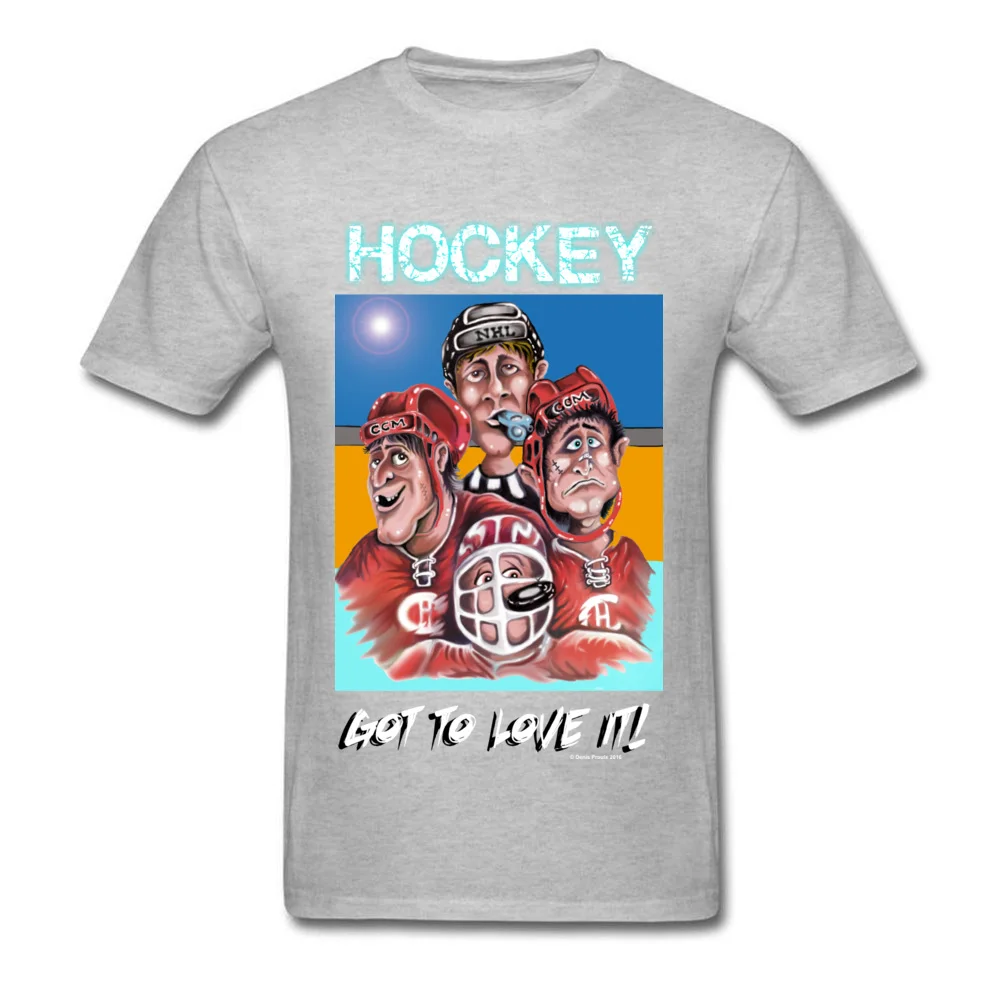 Hockey Round Collar T Shirt Summer Tops Shirts Short Sleeve 2018 Discount Cotton comfortable Tops & Tees Fashionable Mens Hockey grey