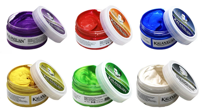 

1pc Hair color wax dye temporary molding paste 8color BLUE Burgundy grandma gray green hair dye wax mud styling pomade
