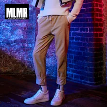 MLMR Весна Лето Новые мужские брюки эластичный пояс с шнурком вельветовые брюки мужские брюки уличная одежда | 218314546
