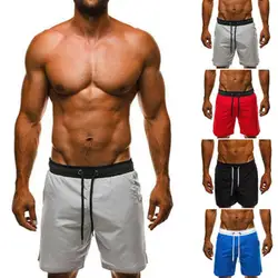 Летние повседневные мужские шорты Свободные джоггеры спортивные пляжные шорты с эластичной талией базовый цвет Бодибилдинг треники 3XL
