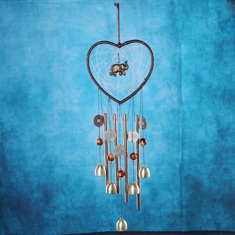

Vintage Heart Shape Metal Tube Bell Wind Chimes Dreamcatcher Wind Chimes Hanging Pendant Door Home Decor Ornaments Craft