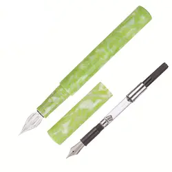 Moonman Творческий разноцветные целлулоидные перьевая ручка и стекло перьевая ручка трава зеленая EF/F/маленький изогнутое Перо Чернила и