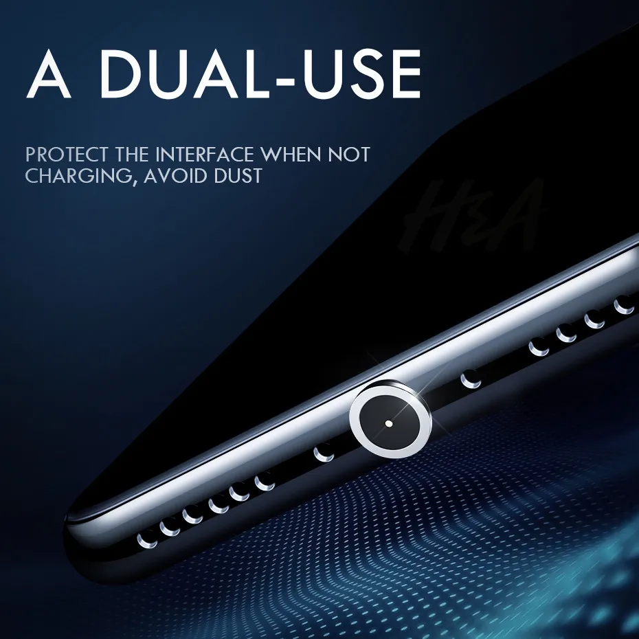 H y un cargador magnético Cable USB A Micro USB para el Xiaomi Huawei Android Teléfono Móvil de carga rápida imán Microusb Cable de datos de alambre