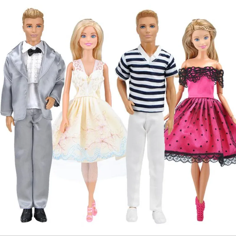 4set/lot 1/6 doll dress suits ken doll business suit and doll evening