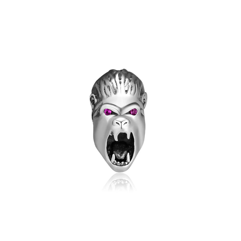 Подходит для Pandora Charms браслеты Orang Head Beads 100% Стерлинговое Серебро 925 пробы