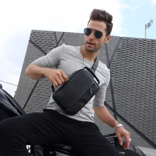 Повседневные сумки-мессенджеры, мужские сумки на плечо, модные сумки из натуральной кожи для путешествий, сумка через плечо, черная Маленькая нагрудная сумка