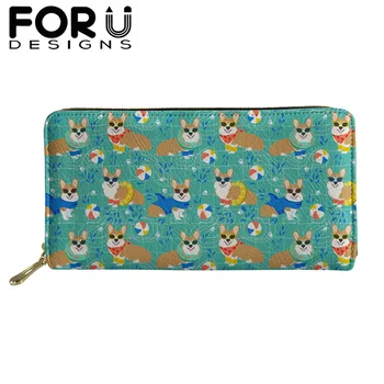 

FORUDESIGNS Long Wallets Borzoi Animal Printed Women Clutch Wallet Leather Long Money Bags Zipper Girls Travel Purse For Ladies