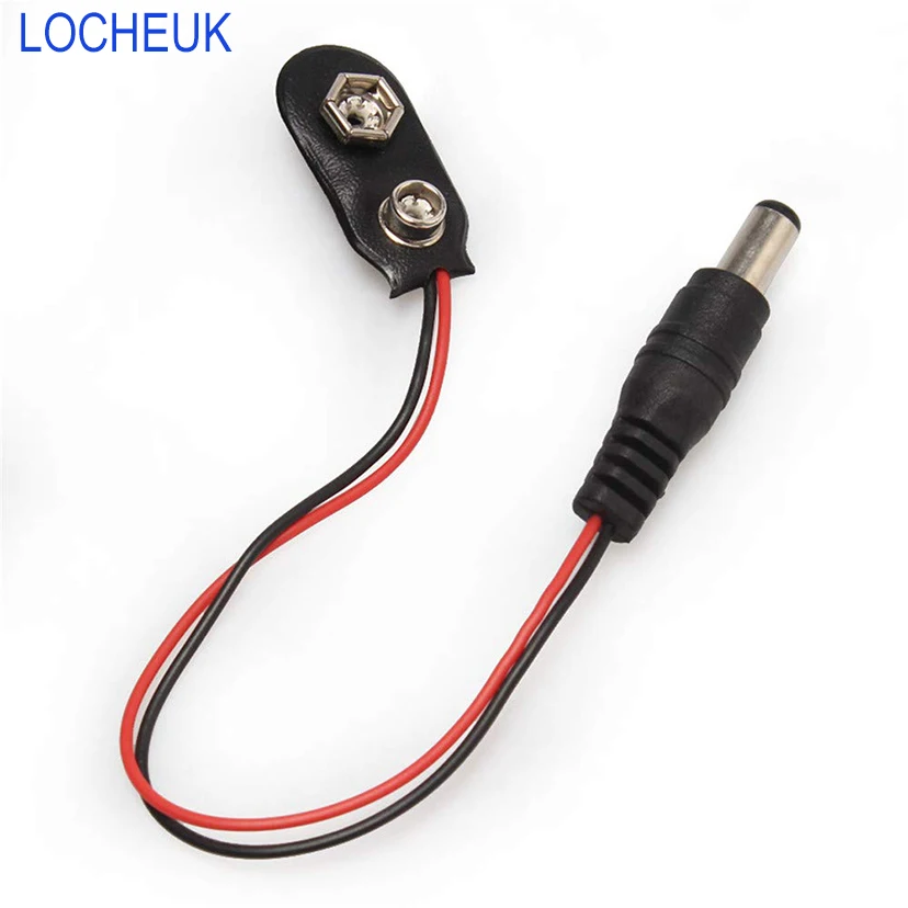 

2.1 x 5.5 mm I type 9V Male DC Power Cable Plug Clip Machine Buckle Adapter for 9V Battery Button Connector Battery Holder DIY