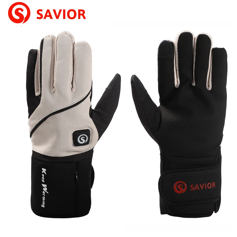 SAVIOR S 16 lithium battery electric heating Winter font b Gloves b font for skiing riding