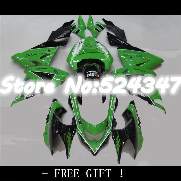 Hey-для Kawasaki ZX10R 2008 2010 зеленый черный 08-10 ZX 10R ZX-10R 08 09 10 Ninja ABS Обтекатель Набор