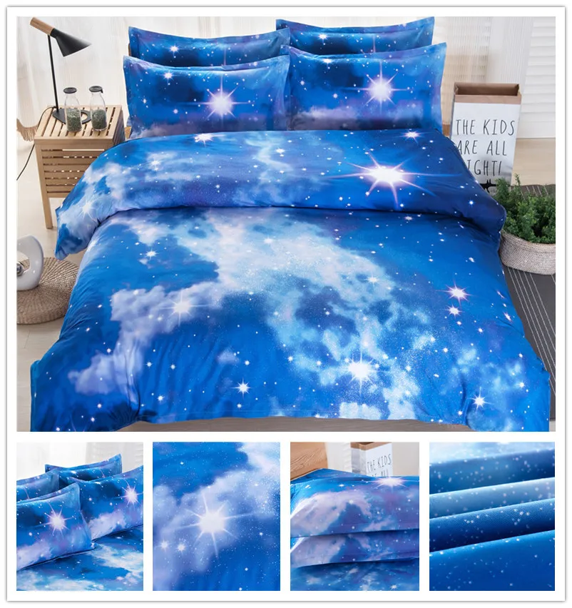 3D Blue Sky Bed Sheet Set Pillowcase Planet Polyester/Cotton Duvet Cover Set Bed Linen Galaxy Bedding Set 3D Duvet Covers 21