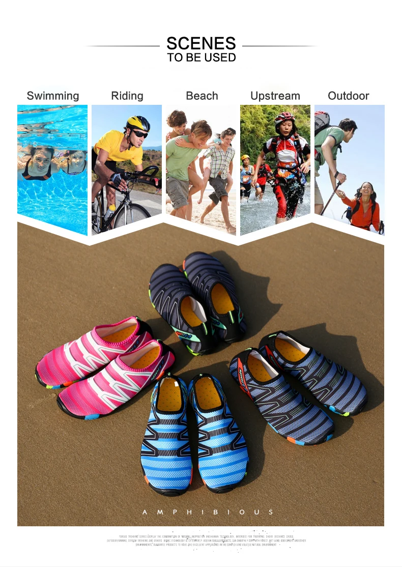 Water Shoes Aqua Shoes Beach Swimming Shoes Men Breathable Slip-on Sport Sneakers Lightweight Upstream Shoes (4)