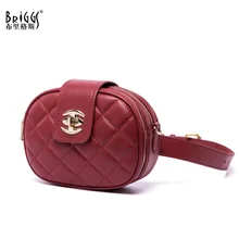 

BRIGGS Fashion Women Waist Bag Female Brand Belt Bag Money Phone Plaid Fanny Pack Waist Bag High Quality Leather Women Bags