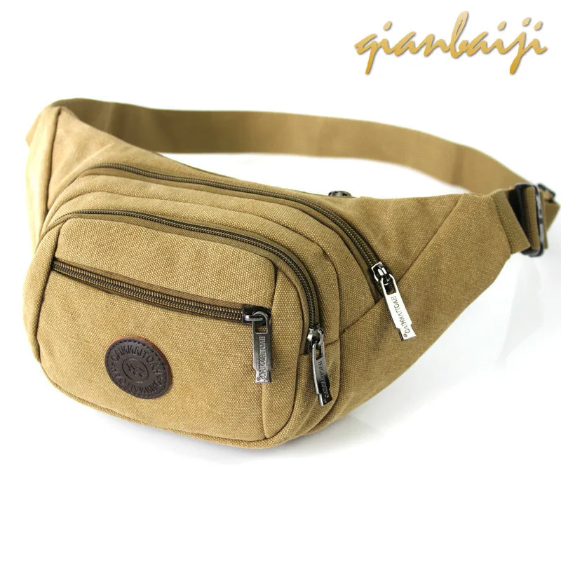 

Man Canvas Pocket Chest Run Waist Bags Mini Belt Bum Hip Bag Women Fanny Pack Men For Sac Banane Femme Purse