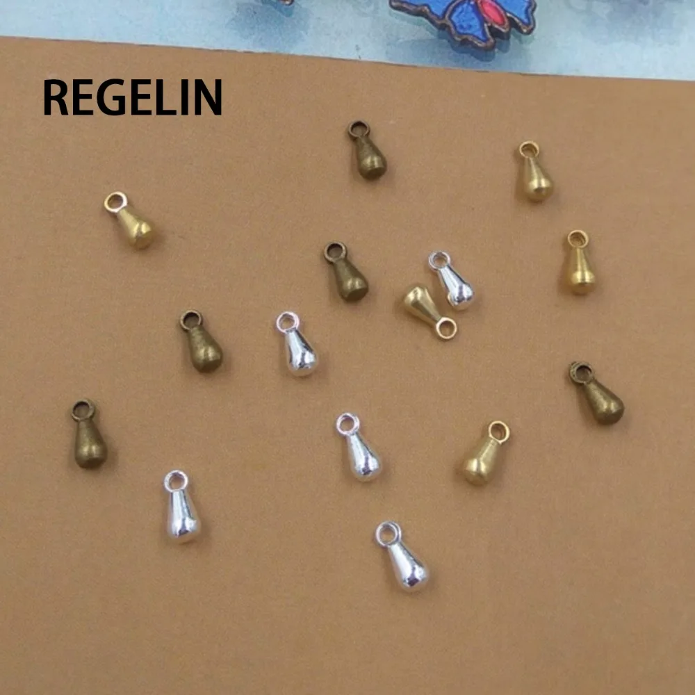 REGELIN капли воды концевые бусины цепь античная бронза цинковый сплав 100 шт. 3x6 мм