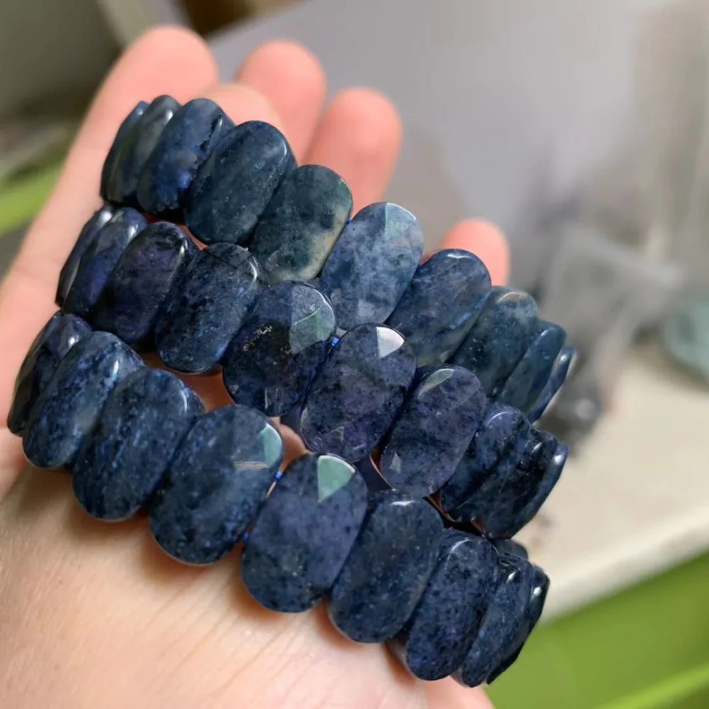 

dumortierite stone beads bracelet natural gemstone bangle for woman for gift wholesale !