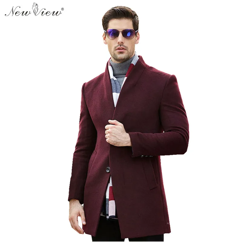 2017 Mens Cashmere Coat Winter Wool Long Coats Formal