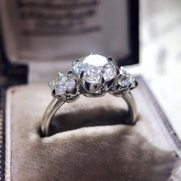 Подлинная 925 пробы серебро навсегда сказочная сверкающая прозрачная AAA круглый фианит круглые кольца на пальцы для женщин ювелирные изделия Рождественский подарок
