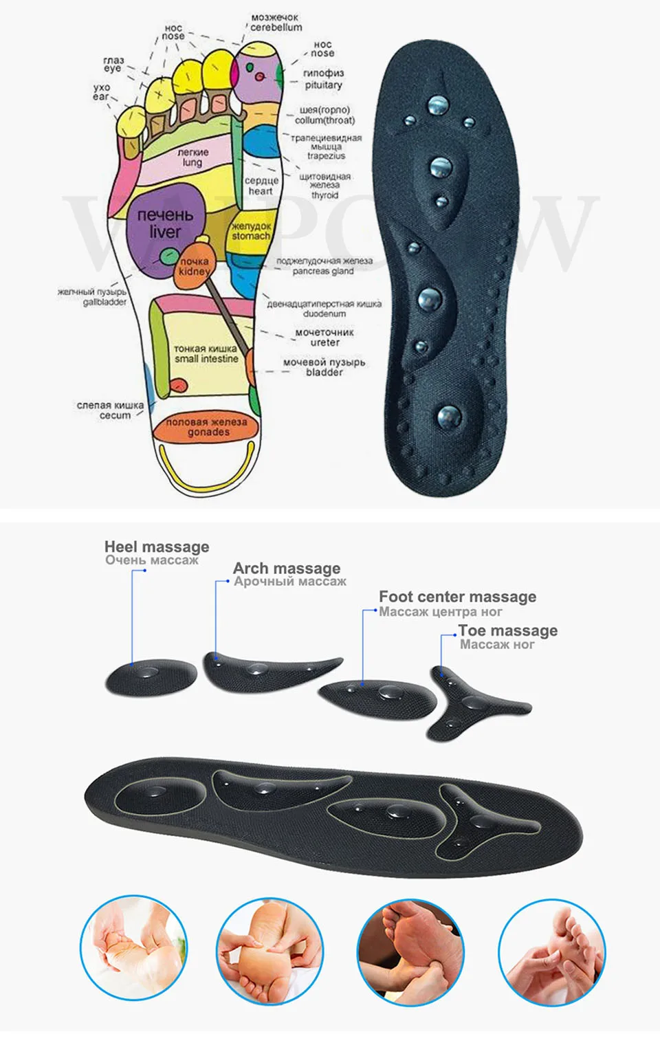 VAIPCOW/высококачественные массажные стельки с магнитной терапией для мужчин/женщин, Удобные стельки для обуви, облегчающие боль стельки для обуви