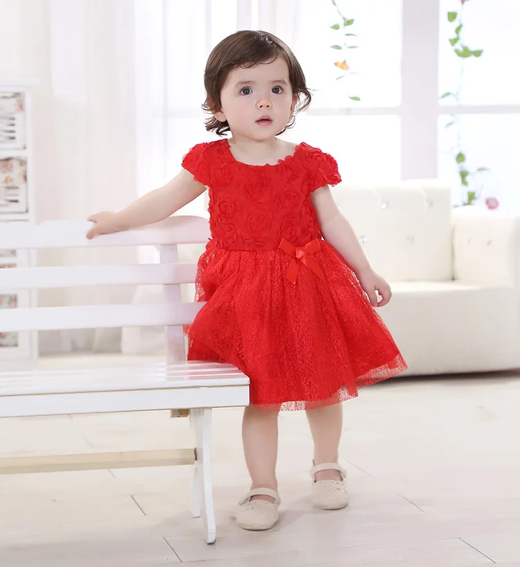 baby dress red colour