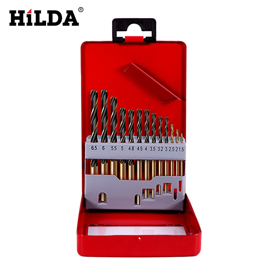 HILDA HSS спиральное сверло для металла с титановым покрытием высокоскоростные стальные сверла набор электроинструментов аксессуары