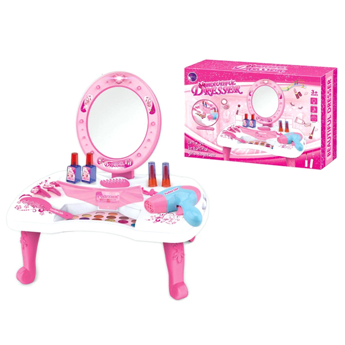  Hot Sale Makeup Toy 26Pcs Children Pretend Play Dressing Table Toy Pretend Kits Girl Pretend Play C