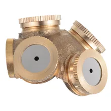 Adjustable 4 Hole Brass Spray Misting Nozzle Garden Sprinklers Irrigation Fitting Hose Water Connector for Watering & Irrigation