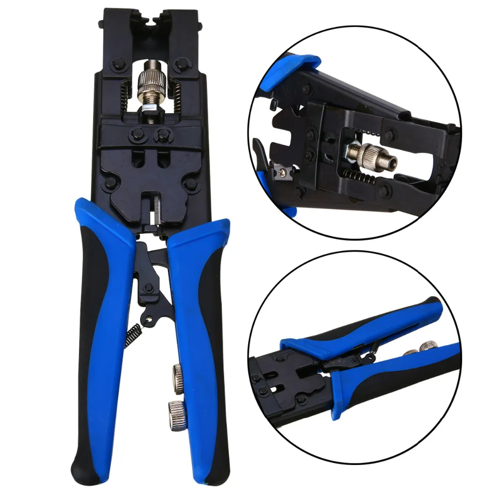 1pc Durable Coax Compression Crimper Tool BNC/RCA/F Crimp Connector RG59/58/6 Cable Wire Cutter