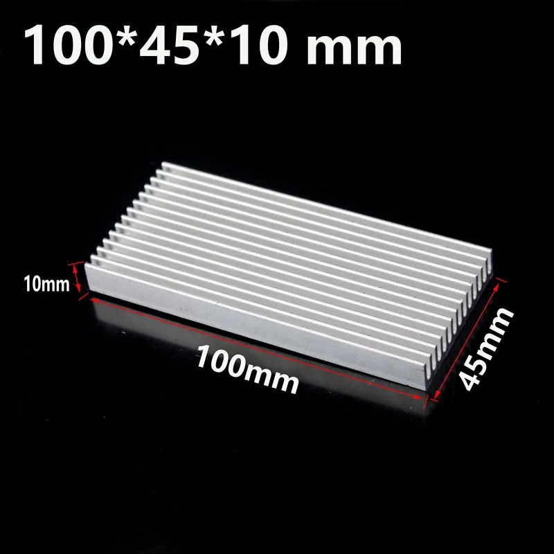 Gdstime 100pcs Aluminum Heat Sink 100x45x10mm Computer Component Heatsink 100mm x 45mm x 10mm