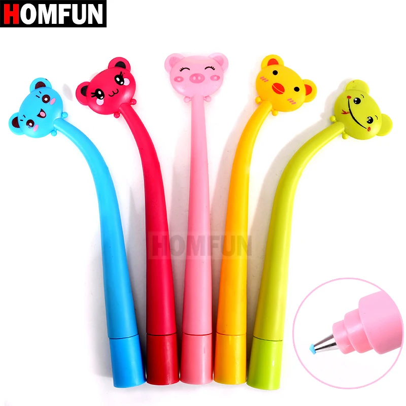 

HOMFUN Embroidery Diamond Pen 5D DIY Diamond Painting Stitch Cartoon Pencil Pen Rhinestone Point pen Tools Cover Gift
