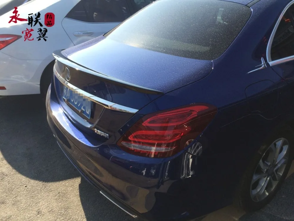 Kopen Voor Mercedes W205 Spoiler 4 Deur AMG stijl C180 C200 C250 C260 ABS Plastic Staart Vleugel Unpaint en lak kleur voor benz w205