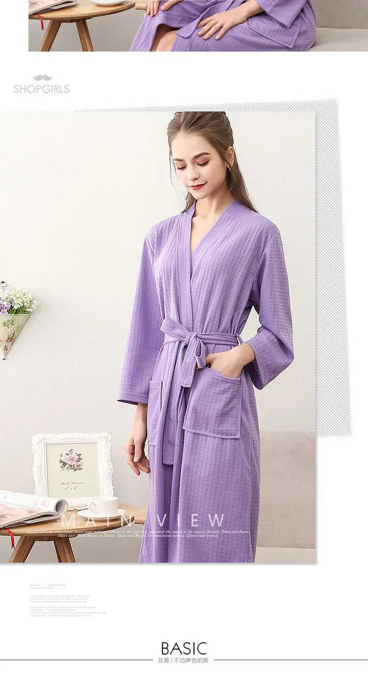 Lovers Summer Waffle Bathrobes Men Women Suck Water Kimono Nightgowns Plus Size Spa Bath Robe 3XL