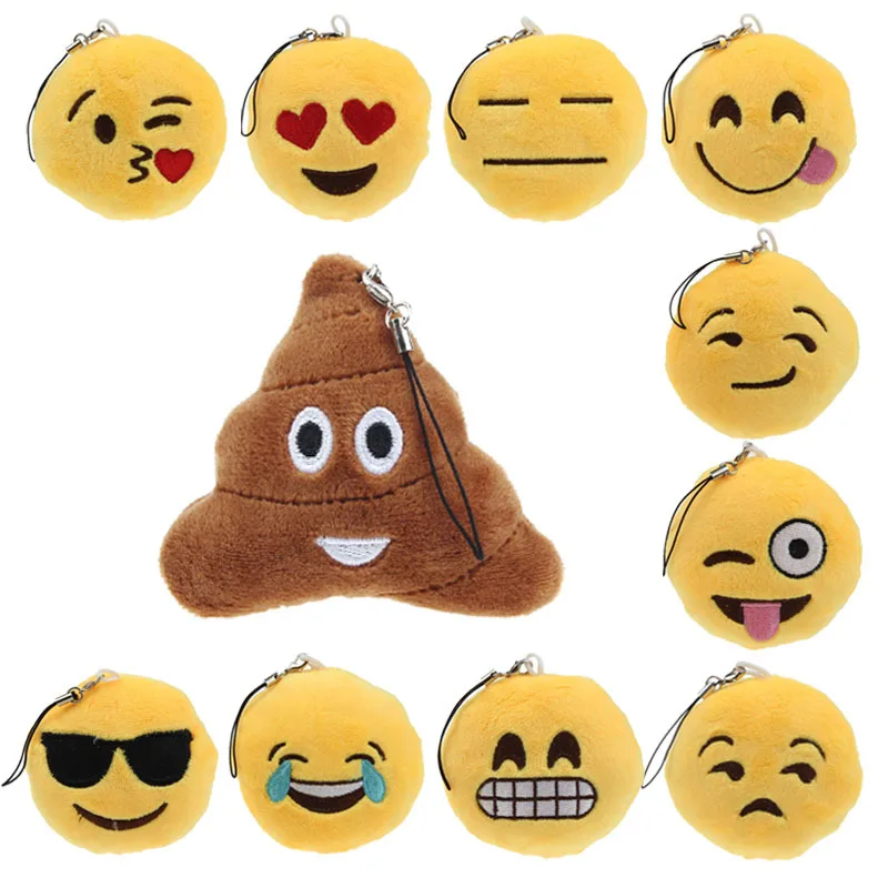 Fashion Keychain Cute Emoji Smiley Emoticon Amusing Key Chain Holder Keyring Soft Toy Gift for Women Men Pendant Bag Accessory 
