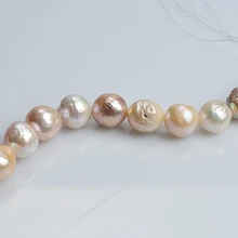 Натуральный AA Белый Розовый Лаванда барокко Эдисон пресноводный жемчуг 12-мм 13 мм 15 дюймов DIY ожерелье браслет