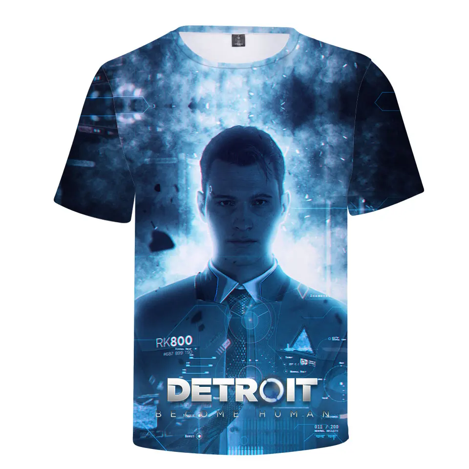 

2018 Harajuku 3D Detroit Become Human t shirt Men/women Summer Hip Hop Detroit 3D Print Men's t shirt Become Human Clothes