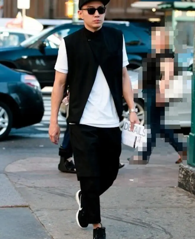 

S--4XL HOT 2019 Sping Men New Fashion Front Collar Ma3 Jia3 Chic Split Public School Style