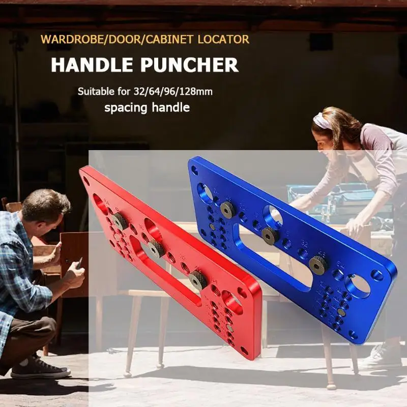 

Aluminum Hole Drill Punch Locator Furniture Woodworking Joinery Hand Tools for 32/64/96/128mm spacing handle