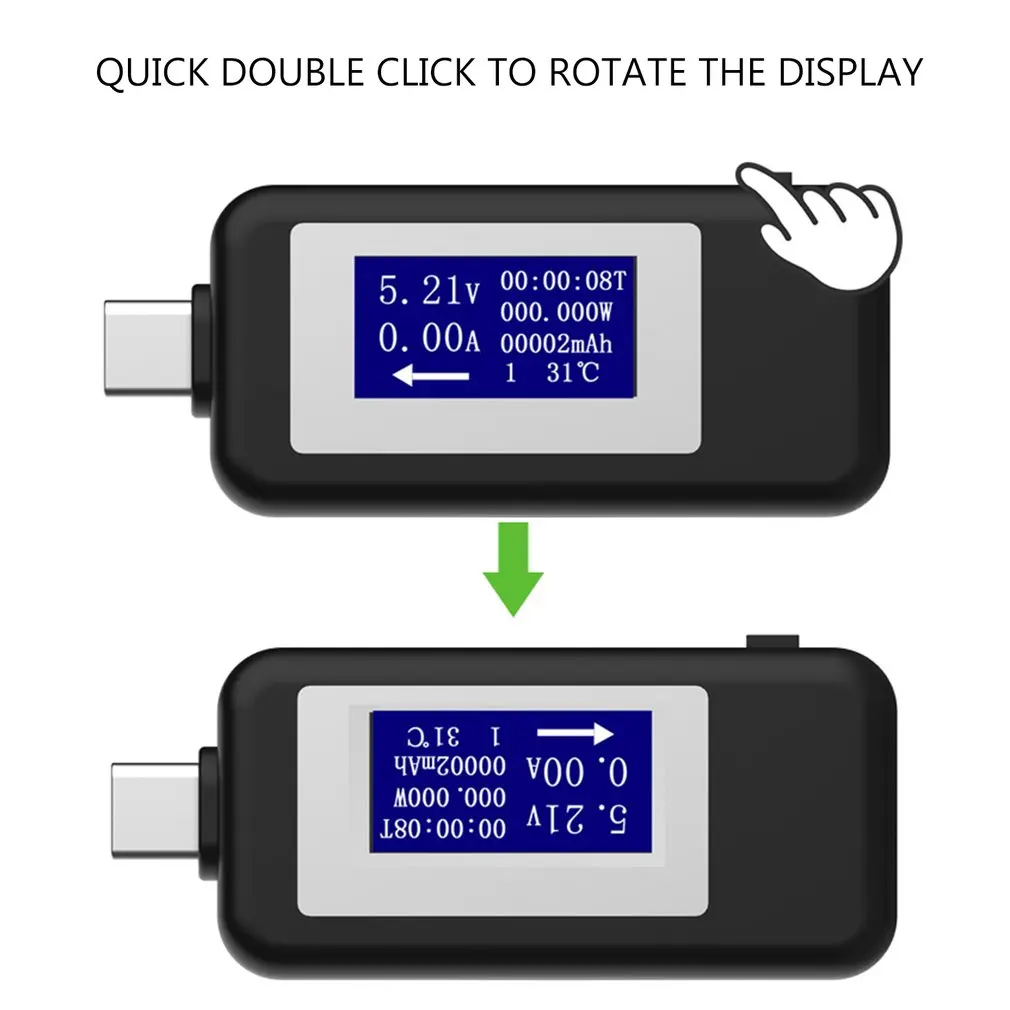 Тип-c многофункциональный двойной USB вольтметр тестер безопасности монитор постоянного тока цифровой вольтметр измеритель напряжения тока для защиты устройства