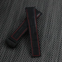 Black watchband genuine leather watch band 20mm 22mm high quality watch strap