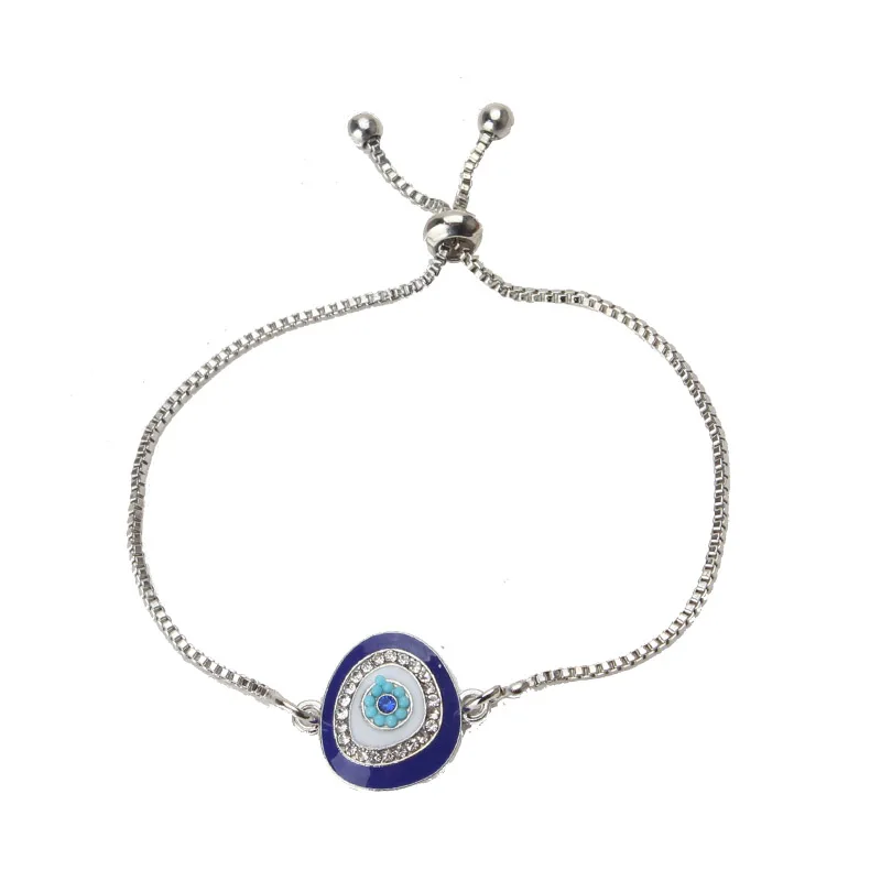

1pc Evil Eye Charms Bracelet Chain Link Bracelet For Women Gold Silver Crystal Blue Pendant Jewelry Lucky Eye Gifts